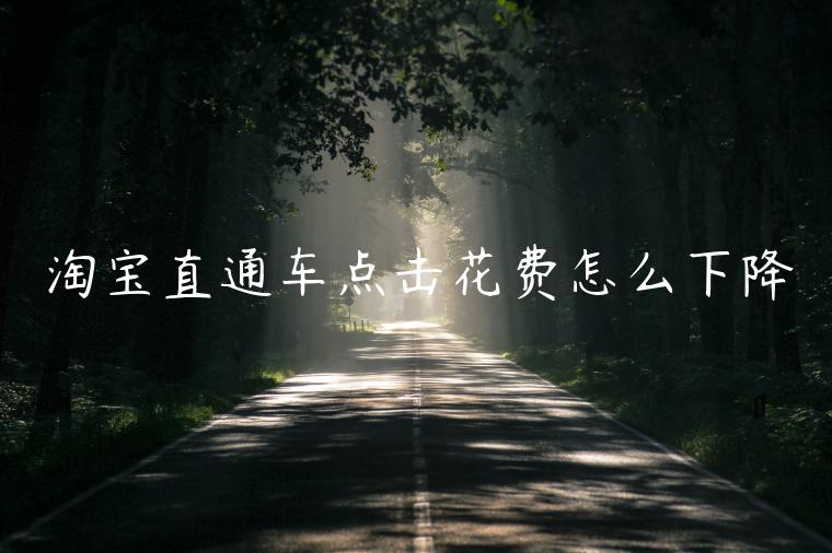 淘寶直通車點(diǎn)擊花費(fèi)怎么下降